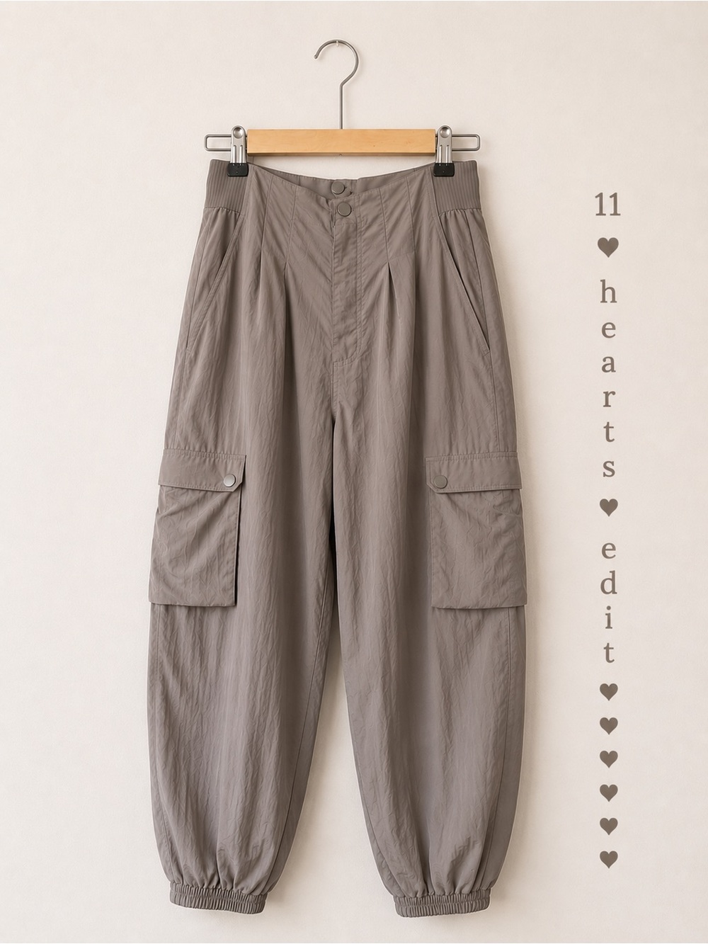 Spiritual Gangster Taylor Khaki Cargo Jogger Pants Utility Parachute Size S